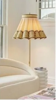 AMANDA Vintage Floor Lamp w/ Pink Shade