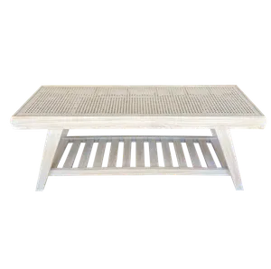KATRIN Whitewash Cane Bench