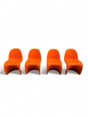 AMANDA Orange Panton Chair Set of 4