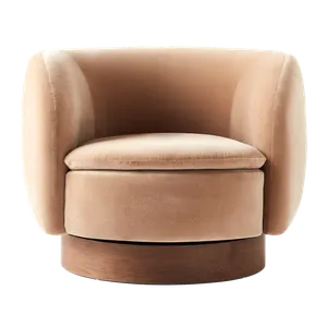 KATRIN Camel Velvet Swivel Muir Chair