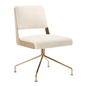 Katrin Linen + Brass Desk Chair