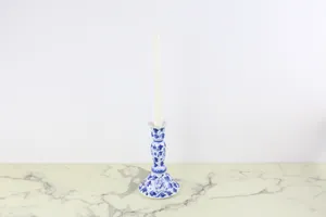 Vintage Blue & White Candlestick Holder