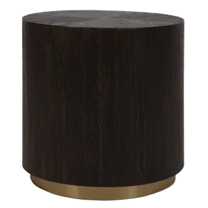 KATRIN Dark Brown Drum Side Table