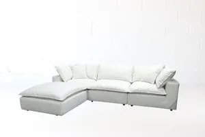 AMANDA WHIPPED CREAM Sectional (2x corner, 1x armless, 1x ottoman)