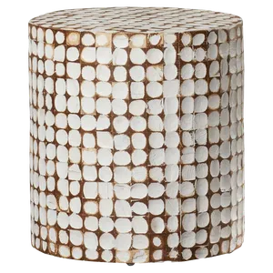 KATRIN White Dot Drum Side Table