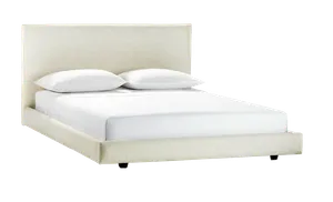 Katrin White Linen Cal King Bed