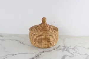Woven Basket with Lid