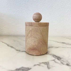 Stone Canister with Ball Top