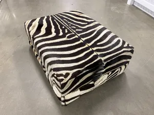 AMANDA Zebra Hide Cocktail Ottoman