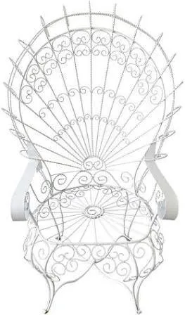 AMANDA Vintage Metal Peacock Accent Chair