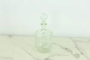 Clear Green Glass Decanter