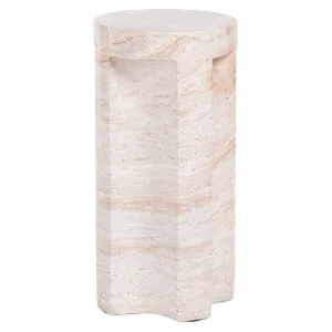 KATRIN Tall Pink Faux Stone Side Table