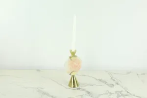 Pink Marble Deco Candlestick Holder