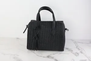 Black Faux Leather Handbag