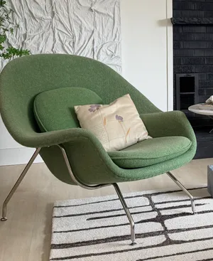 AMANDA Minty Fresh Womb Accent Chair