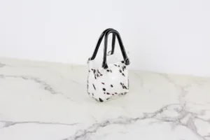 Vintage Black and White Murano Glass Purse
