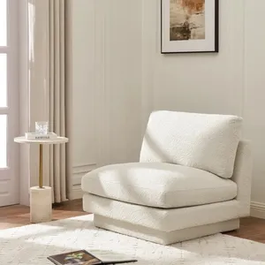 AMANDA Boucle Platform Armless Chair **NEW IN BOX**