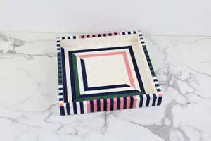Multicolored Striped Tray