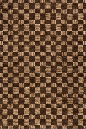 AMANDA No. 118 Rug Brown & Tan Check 9x12