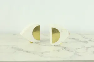 Marble & Brass Bookends