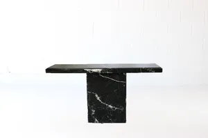 AMANDA Black Marble Console Table