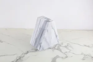 Triangular White Marble Bookends
