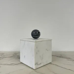 Marble Canister Box with ball top