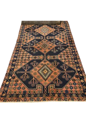 KATRIN Orange Black Vintage Rug