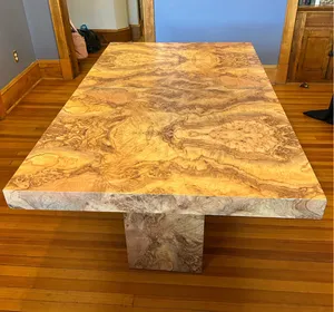 AMANDA Vintage 2 Pcs Burl Dining Table