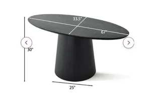 AMANDA Black Oval Dining Table 67