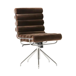 Katrin Brown Velvet + Chrome Desk Chair