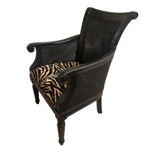 Black Cane Zebra Desk Chair