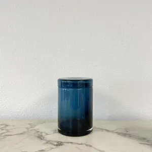 Tall Blue Glass Canister