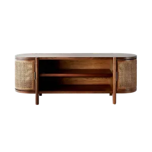 KATRIN Brown Cane Media Credenza