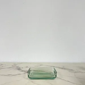 Green Glass Soap Dish