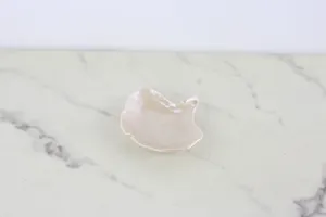 Vintage Ceramic Beige Gingko Tray