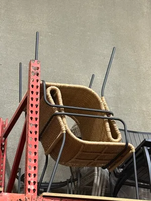 AMANDA Outdoor Wicker + Metal Dining Chair