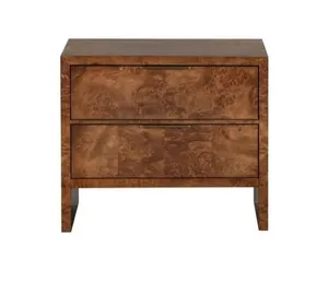 AMANDA Burl Block Nightstand