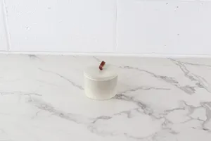 Ceramic Canister with Leather Tab