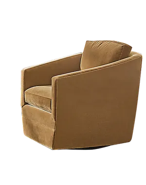 KATRIN Ford Cognac Velvet Swivel Chair