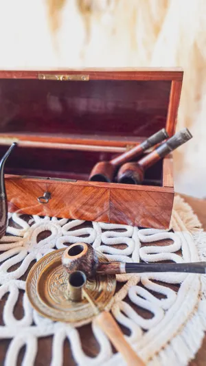 Coffret pipes en bois