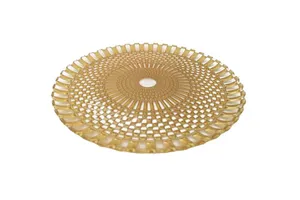 Checkered Cake Platter - Gold