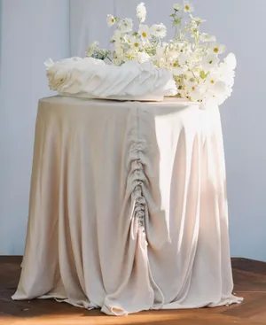 Champagne Ruched Cake Tablecloth
