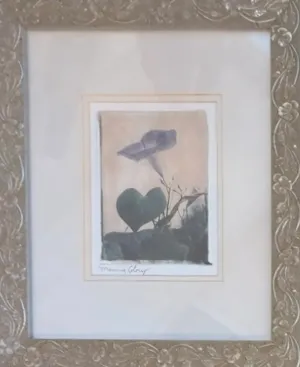 Small/Med Silver/champagne Framed Botanical art 13