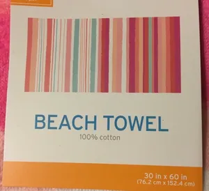 Beach & Pool Towel Aqua, Pink, Orange Stripes