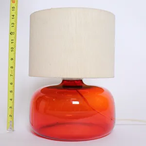 Red Glass Lamp w/ Shade