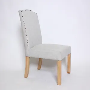Grey Upholstered Chair, Wood frame