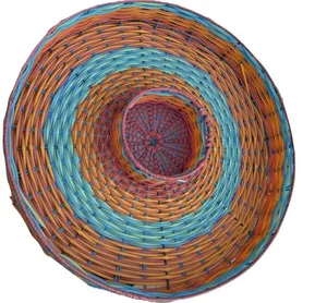 Vintage Woven Recycled Plastic Party/Chips & Salsa Tray