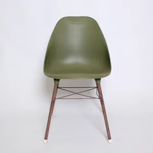 Avocado Green Mid Century Vintage Molded Plastic Chair
