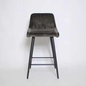 Dark Grey Velvet Stool